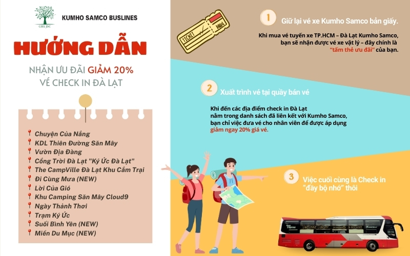 Hướng dẫn nhận ưu đãi giảm 20% vé check in Đà Lạt