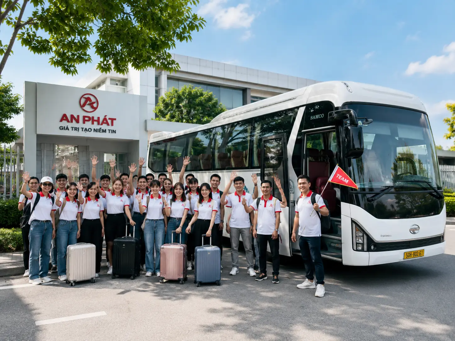 thuê xe 45 chỗ đoàn team building Kumho Samco TP.HCM Hà Nội