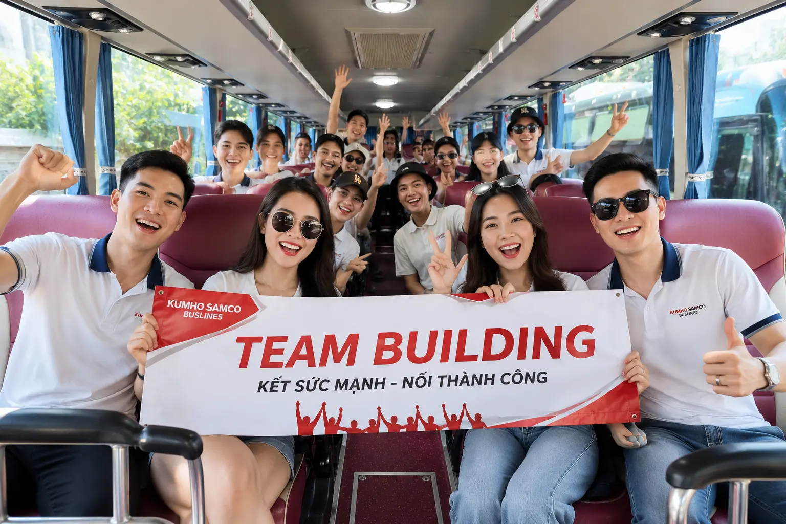 thuê xe du lịch team building TP.HCM Kumho Samco