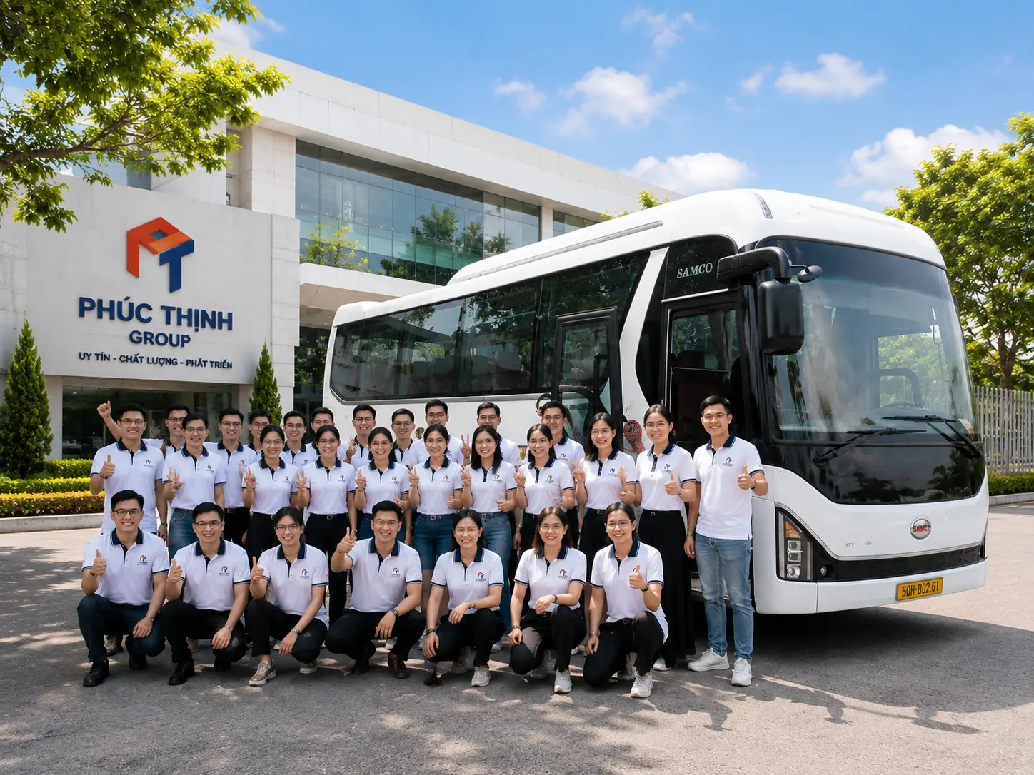đoàn team building thuê xe 29 chỗ du lịch Phan Thiết Kumho Samco