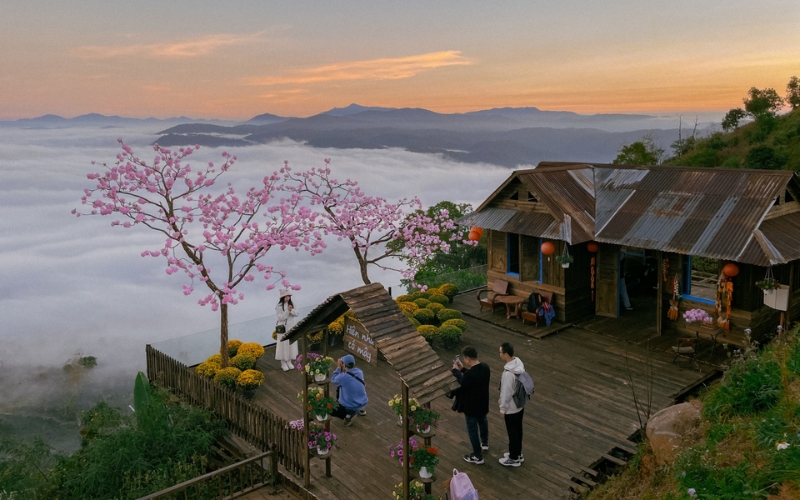 Chạm tay vào mây trời tại Thiên Đường Săn Mây Cầu Đất (Ảnh: Sưu tầm)