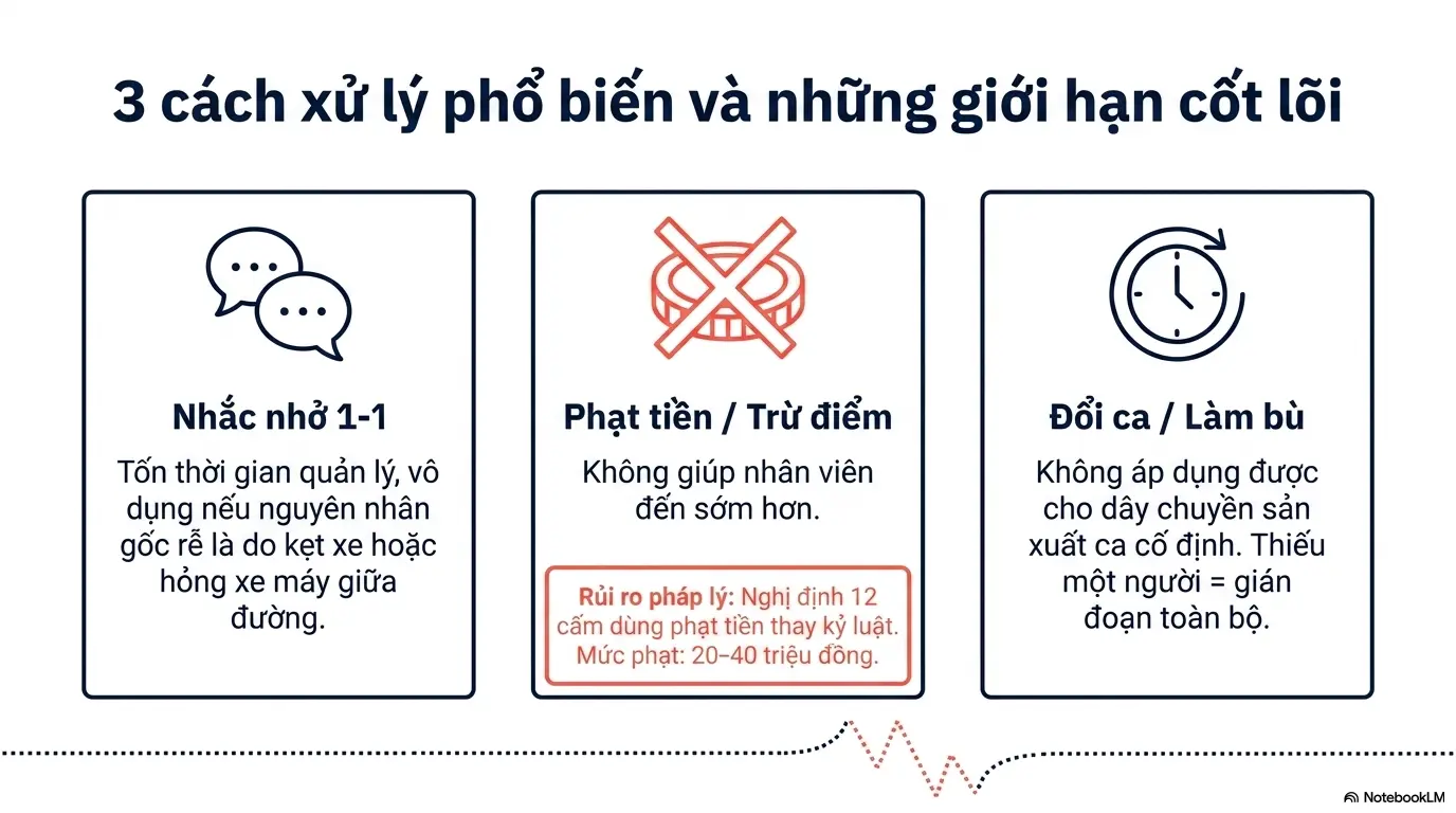 nhân viên đi làm trễ thường xuyên